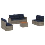 vidaXL Salon de jardin 8 Pièces avec coussins gris résine tressée