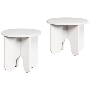 vidaXL Table basse 2 Pièces Blanc Bois de pin massif