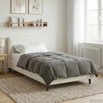 vidaXL Duvet complet toute l'année Gris clair 140 x 220 cm Microfibre