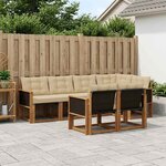 vidaXL Ensemble de canapés d'extérieur 7 Pièces Naturel et Beige
