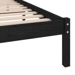 vidaXL Cadre de lit Noir Bois massif 75x190 cm Petit simple