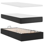 VidaXL Cadre de lit ottoman avec matelas noir 200x200 cm similicuir