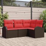 vidaXL Ensemble de canapé de jardin Marron polyrotin