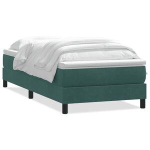 vidaXL Sommier à lattes de lit et matelas vert foncé 100x210cm velours
