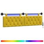 vidaXL Tête de lit suspendue Jaune Velours