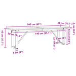 vidaXL Table basse cadre en O 160x40x45 cm bois de pin massif et acier