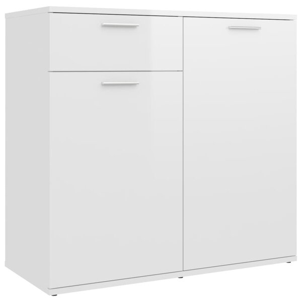 vidaXL Buffet blanc brillant 80x36x75 cm bois d'ingénierie