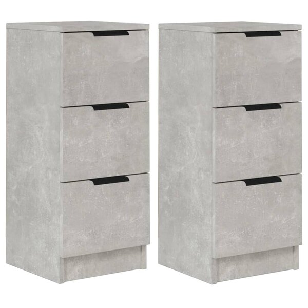 vidaXL Buffets 2 Pièces Gris béton 30x30x70 cm Bois d'ingénierie