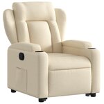 vidaXL Fauteuil inclinable Crème Tissu