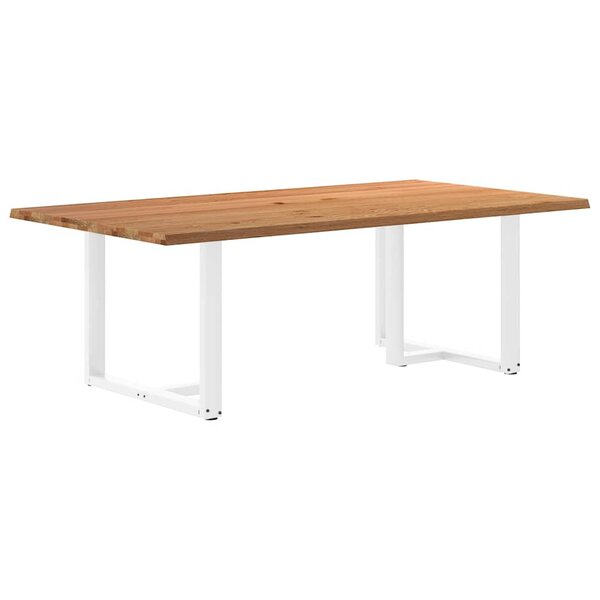 vidaXL Table à manger et bord naturel bois massif chêne rectangulaire