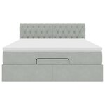 vidaXL Cadre de lit ottoman avec matelas gris clair 140x200 cm velours