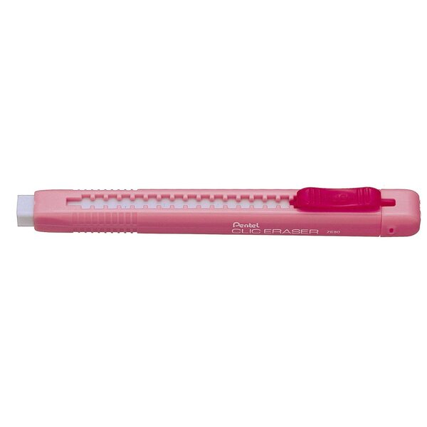Stylo gomme CLIC ERASER  Corps Rose x 12 PENTEL
