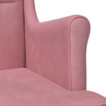 vidaXL Fauteuil Rose Velours