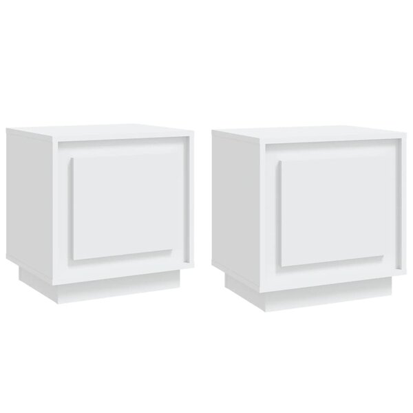 vidaXL Tables de chevet 2 Pièces blanc 44x35x45 cm bois d'ingénierie