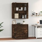 vidaXL Buffet haut Chêne fumé Bois d'ingénierie