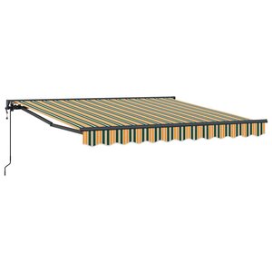vidaXL Auvent Rétractable Vert et jaune 300x250 cm tissu