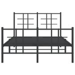 vidaXL Cadre de lit métal sans matelas avec pied de lit noir 120x190cm