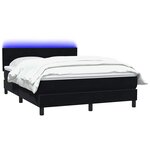 vidaXL Sommier à lattes de lit avec matelas et LED noir 160x210 cm velours