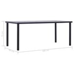 vidaXL Table à manger Noir et gris béton 180x90x75 cm MDF