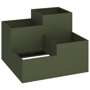 vidaXL Cache-pot de jardin Vert olive 80 x 80 x 60 cm Acier