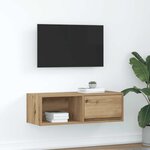 vidaXL Meuble TV chêne artisanal 80x31x25 5 cm bois d'ingénierie