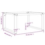 vidaXL Pieds de table basse cadre en O 70x60x43 cm acier