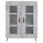 vidaXL Buffet haut Gris béton 69 5x34x180 cm Bois d'ingénierie