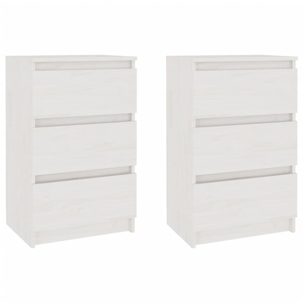 vidaXL Tables de chevet 2 Pièces Blanc 40x29 5x64 cm Bois de pin solide