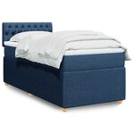 vidaXL Sommier à lattes de lit avec matelas Bleu 80x200 cm Tissu
