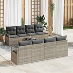 vidaXL Ensemble de canapé de jardin 9 Pièces Gris clair  Charbon