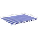 vidaXL Tissu de remplacement pour auvent Bleu et blanc 5x3 5 m