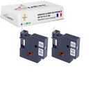 2 rubans compatibles pour étiqueteuses dymo d1 45013 s0720530 - 12mm x 7m noir sur blanc