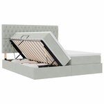 vidaXL Lit de rangement LED avec matelas Gris clair 180 x 200 cm