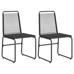 vidaXL Chaises de jardin 2 pc Noir Rotin