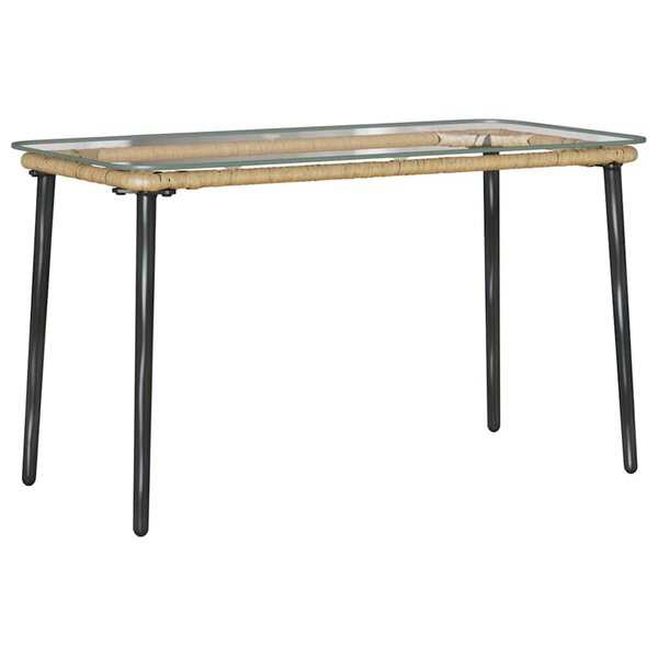 vidaXL Table de Jardin Naturel 80 x 40 x 45 cm polyrotin