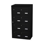 Bloc collectif Leabox 2x4  grade 3  simple face  extérieur  mural  noir 9005 finition brillante