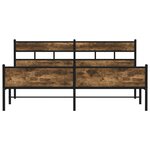 vidaXL Cadre de lit en métal sans matelas chêne fumé 193x203 cm