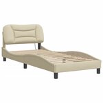vidaXL Cadre de lit sans matelas Hvar crème 90x200 cm tissu