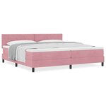 vidaXL Lit à ressorts avec matelas Rose 200 x 200 cm tissu