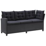 vidaXL Ensembles de meubles d'extérieur Noir polyrotin