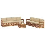 vidaXL Ensemble de canapés d'extérieur 9 pc Naturel et Beige