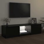 vidaXL Meuble TV avec lumières LED noir 140x40x36 cm