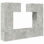 vidaXL Ensemble de meuble TV 6 Pièces Gris béton Bois d'ingénierie