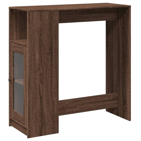 vidaXL Table de bar avec étagères chêne marron bois d'ingénierie