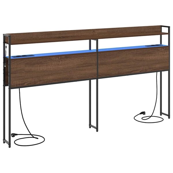 vidaXL Tête de lit avec étagère Chêne marron 180 cm Bois d'ingénierie