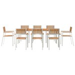 Ensemble de salle à manger de jardin vidaXL 9 pièces en teck massif