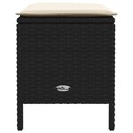 vidaXL Pouf de Jardin Noir et Crème 80 x 38 x 45 cm Rotin PE