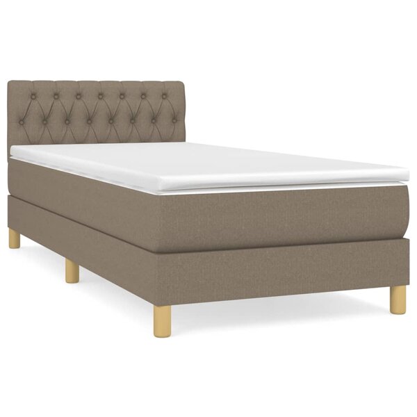 vidaXL Sommier à lattes de lit avec matelas Taupe 90x200 cm Tissu