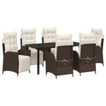 vidaXL Ensemble de 7 Pièces de Salle à Manger de Jardin Marron Rattan Poly
