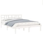 vidaXL Cadre de lit sans matelas blanc 200x200 cm bois massif